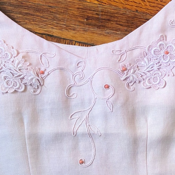 Stunning 1950s light lilac linen crop top - Picture 3 of 5